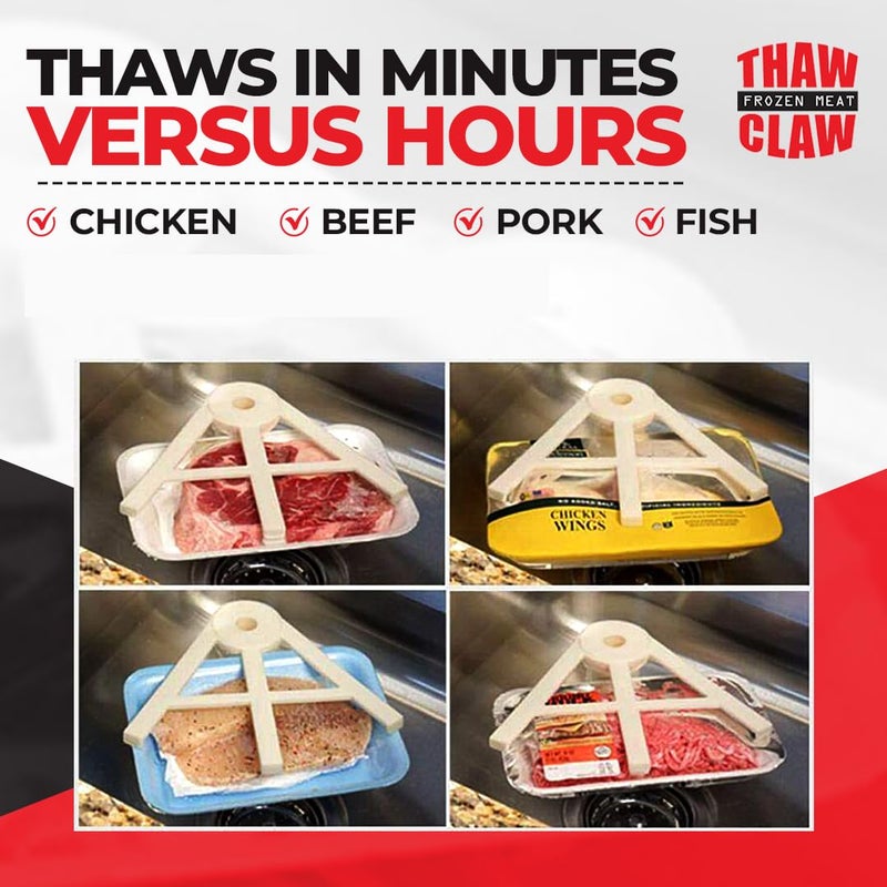 Thaw Claw Meat Defroster, a Kitchen Essential Tool for Quick and Easy Defrosting of Chicken, Beef, Pork and Fish, Kitchen Gadgets Accessories, Easy Storage, Fits All Sinks, Thaws in Minutes - Image 5